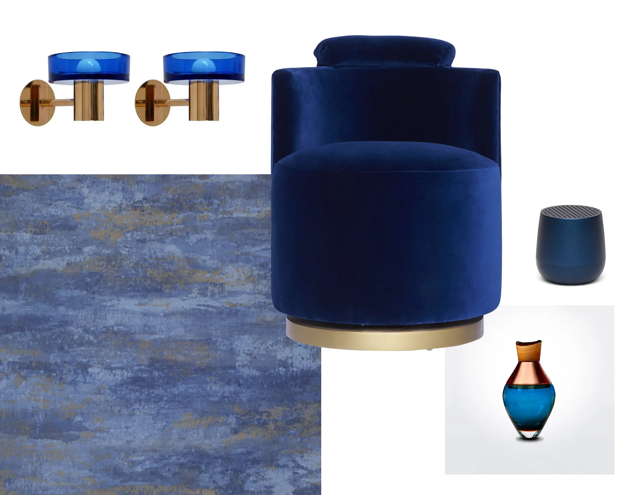 WALLPAPER | SCONCE | VASE | CHAIR | SPEAKER
