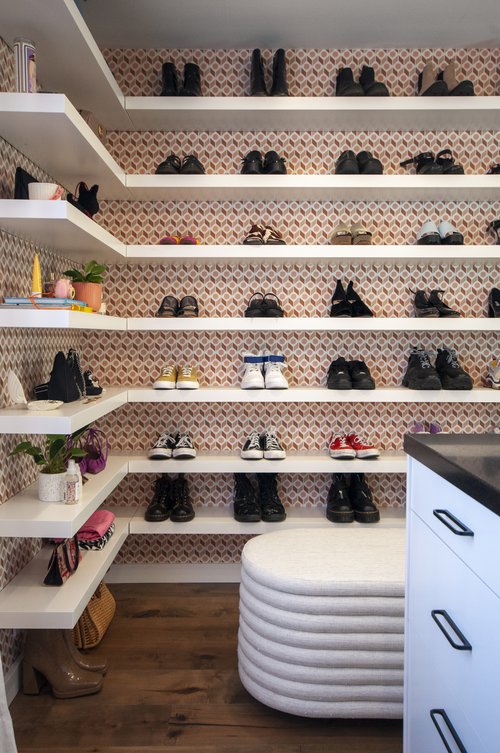 Floor To Ceiling Shoe Shelves Design Ideas