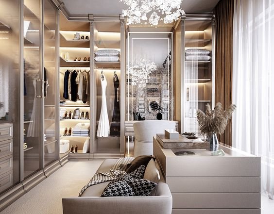 Luxury Walk in Closet, Modern Closet, Closet Idea