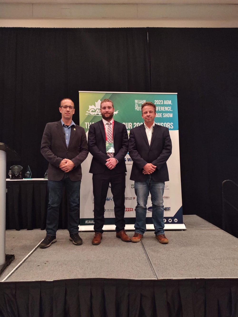  Colle (left) and Thiago Silva with former CAAA President Chad Vanderbyl. 