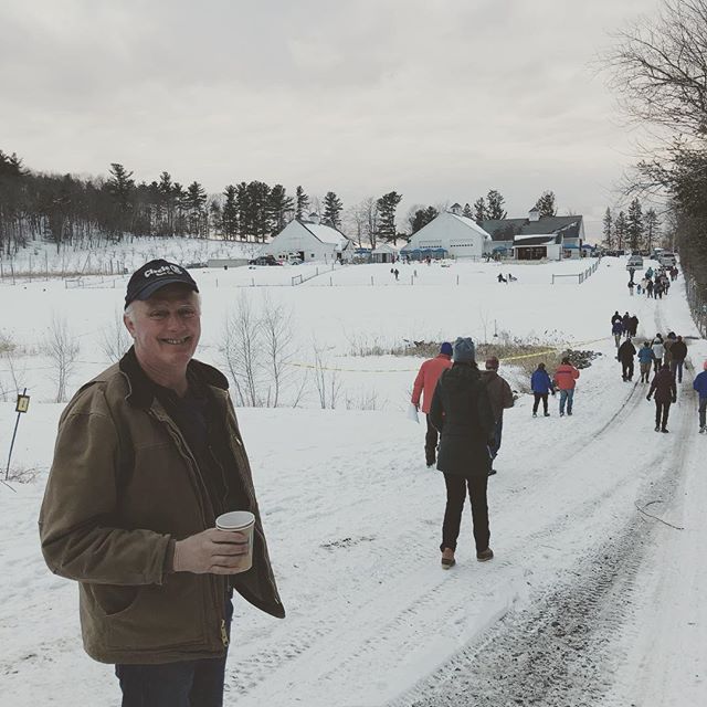 The owner at a late winter festival at a barn complex we built in Harvard Ma. #circlebbarns #barndepot #harvardma #builtinnewengland #farm #barndepot #circlebbarns