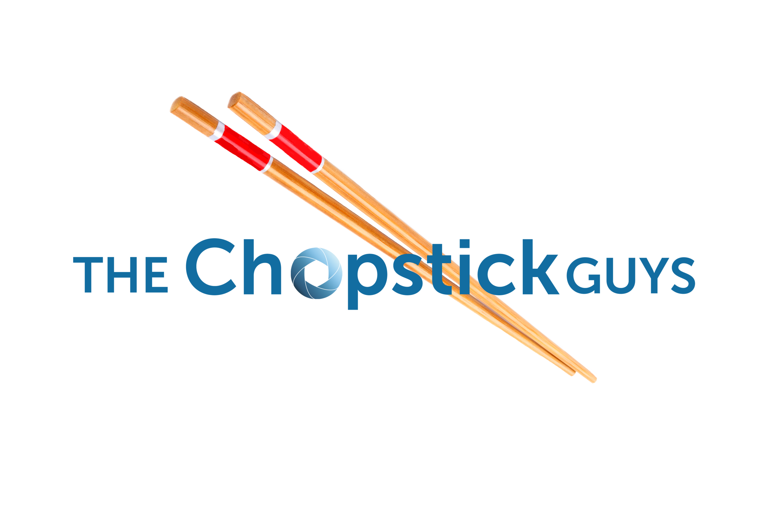 Logo with two chopsticks and text "The Chopstick Guys."