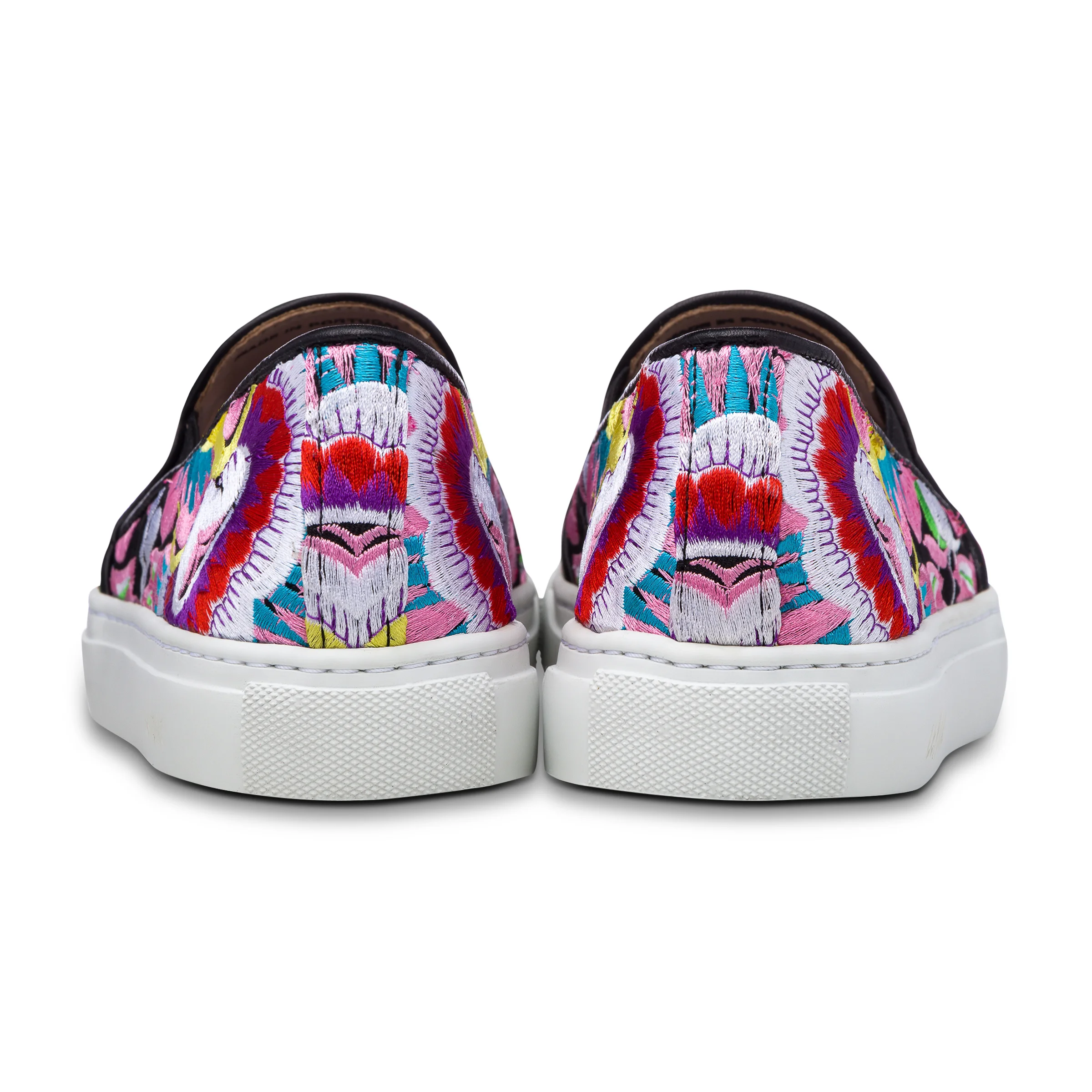 Pink embroidered slip on sneaker