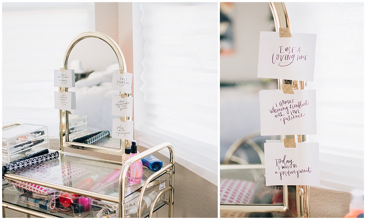 Affirmations are used to retrain the subconscious mind. We have done things the same way for many years or over many experiences… and if we want to change that, then first we need to change our beliefs and tell ourselves we can do this! Here are some positive parenting affirmations!!! I put them up on the mirror I use to get ready… and even though I know this is what I should be doing, the constant reminder and visualization of this lifestyle helps me refocus everyday. Create the reality that you want. 2018-10-15_0002.jpg Parenting Affirmations I am a positive parent I handle whining & conflict with love and patience I use a loving tone with my child I am present to help them learn new things I look at challenging behavior as an opportunity to teach I comfort, make eye contact and tell my children I love them daily