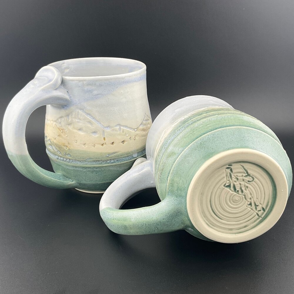 Winter's Tranquility Mug Pair: Two 1-Cup Mugs