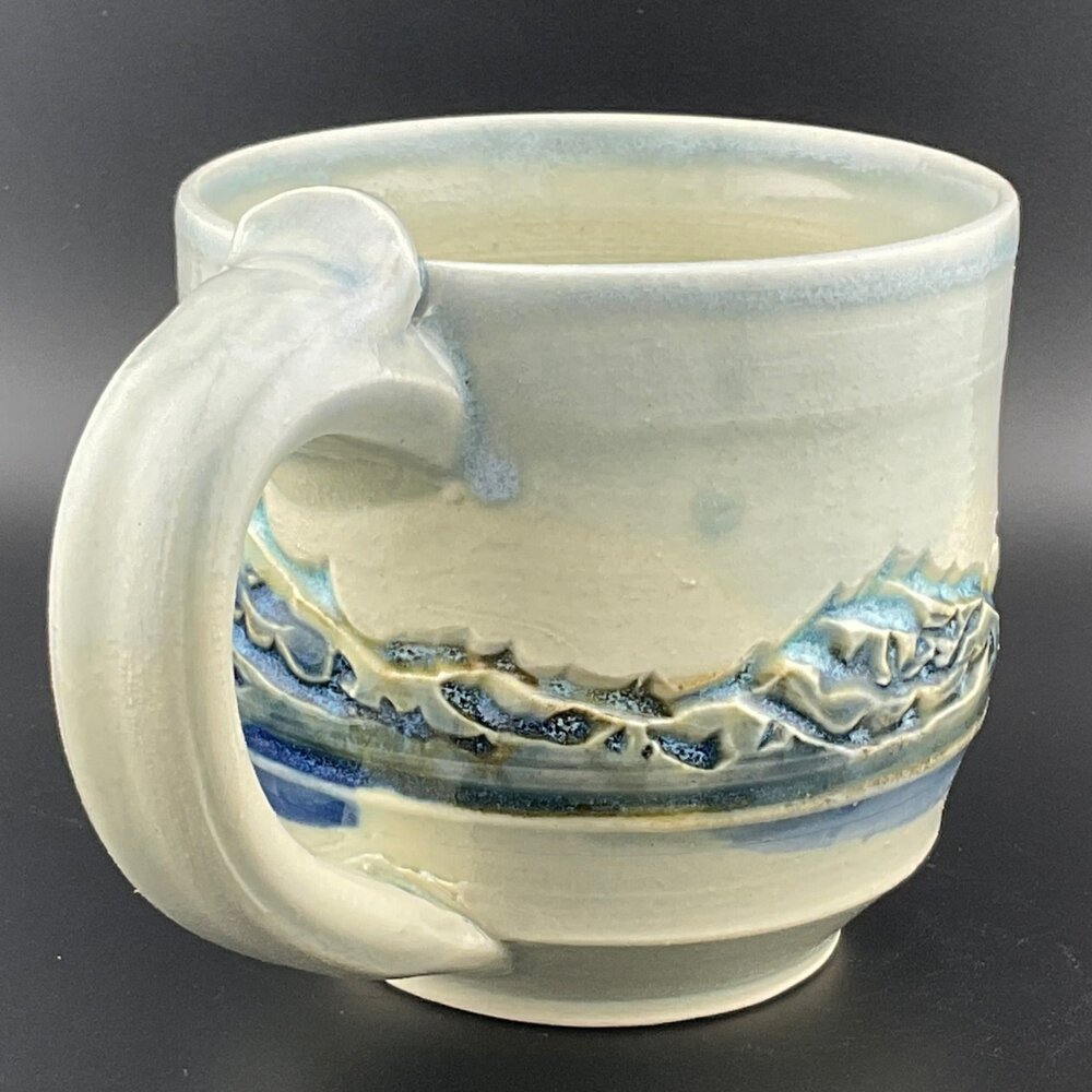 Nature's Serenity Ceramic Mug: Mountain and Water-Inspired