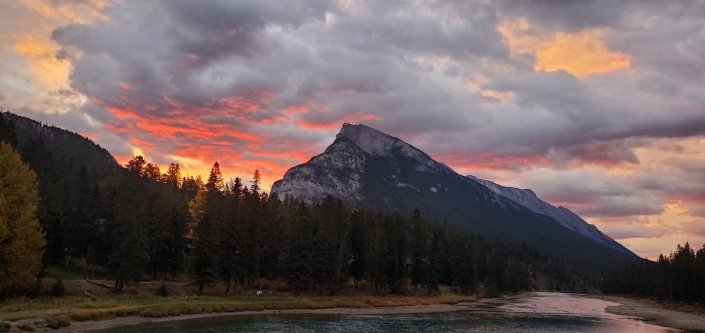 Rundle Mountain Awakens: Witness the Majestic Sunrise