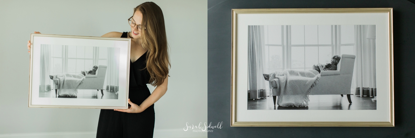 Framed Newborn Photos | Baby Evelyn