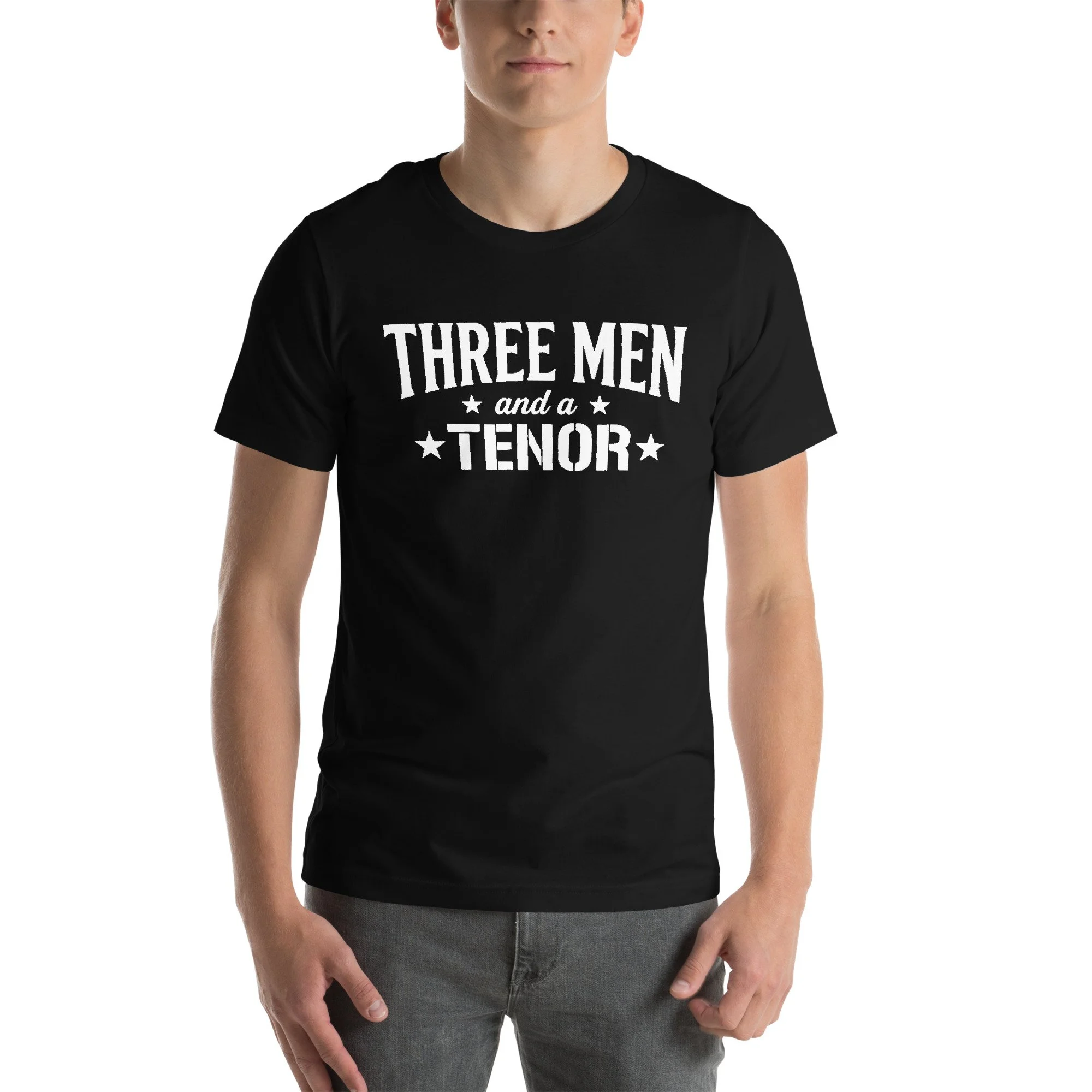 Three Men and a Tenor – Dark Tees / White Logo