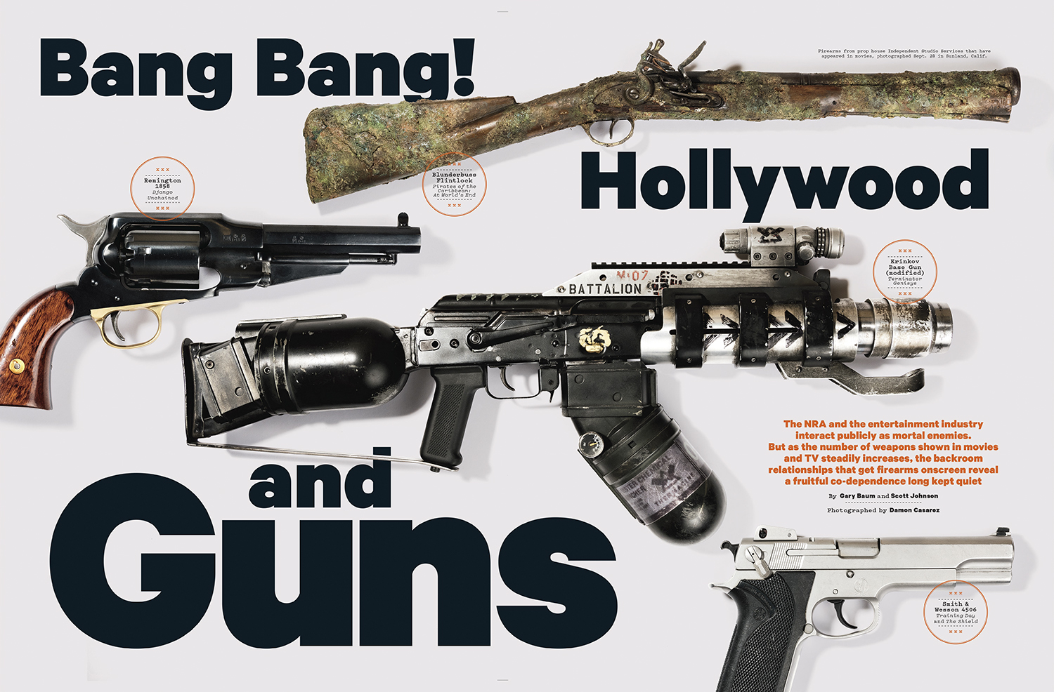  A story for The Hollywood Reporter about the gun industry's lucrative and co-dependant relationship with Hollywood. All photographs were taken at ISS Props (Independent Studio Services) weaponry department. ISS has over 16,000 weapons and is the lar