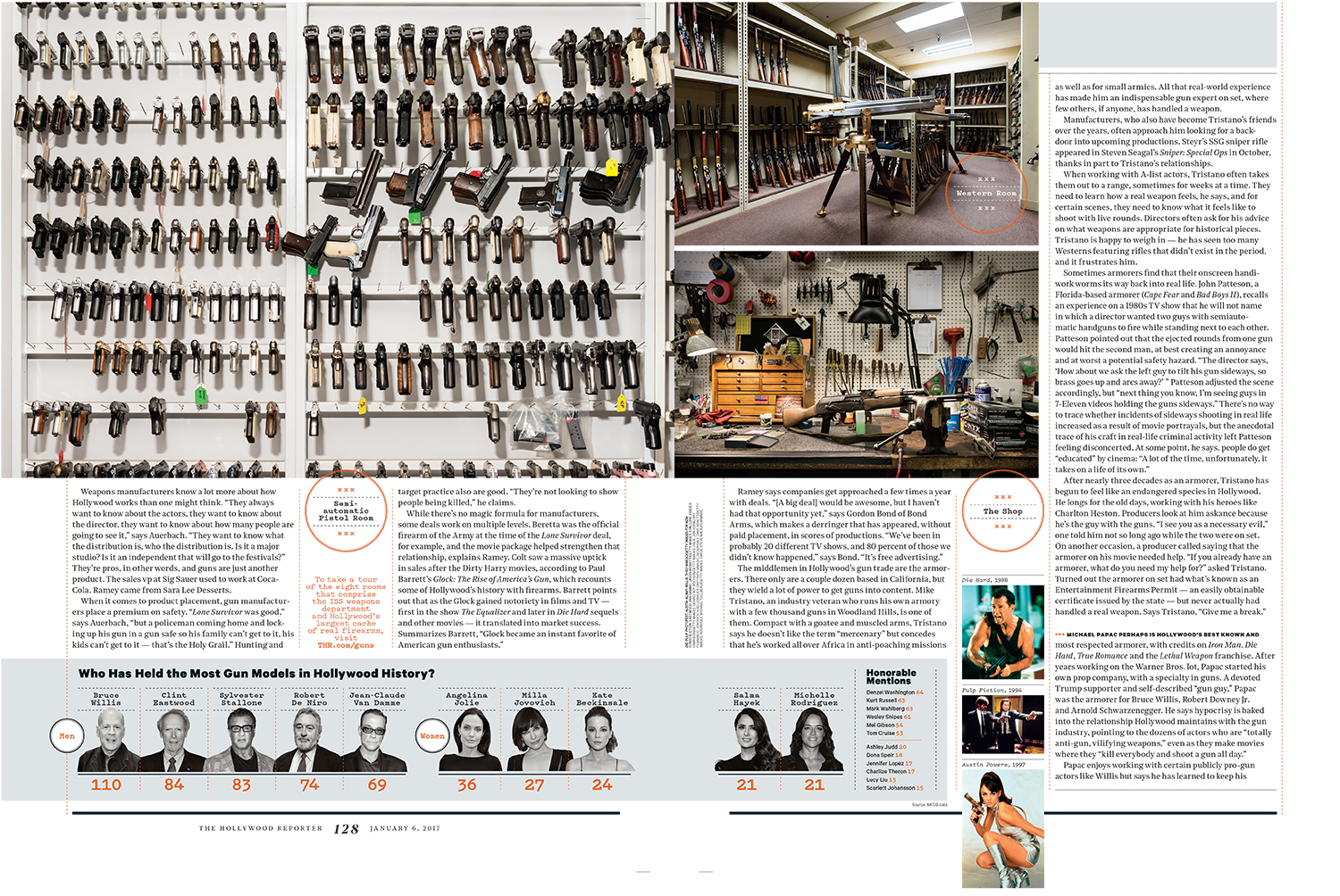  A story for The Hollywood Reporter about the gun industry's lucrative and co-dependant relationship with Hollywood. All photographs were taken at ISS Props (Independent Studio Services) weaponry department. ISS has over 16,000 weapons and is the lar