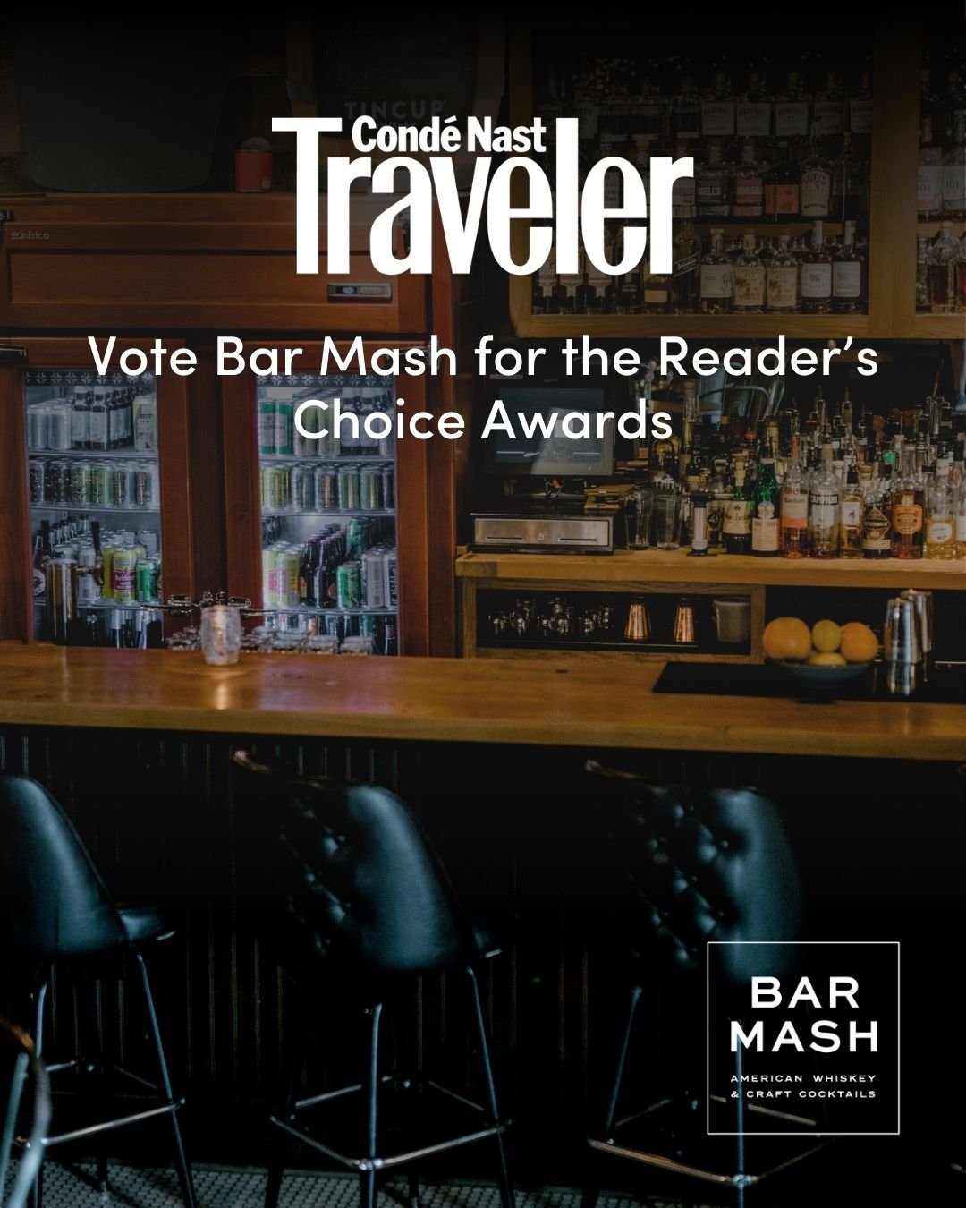 Bar Mash is in the running for the Cond&eacute; Nast Travel Readers Choice Awards! 

If our laid-back vibes and killer cocktails are your go-to, hit the link in our bio and vote to help us take the win. We appreciate the love!

#theindigoroad #conden