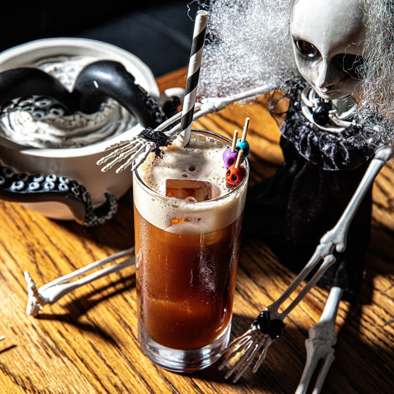 It's officially spooky season which means Bar Mash transforms into MonsterMash! 🎃

Our creepy cocktails are so good they are sure to haunt your thoughts.  Like this one, the Beetlejuice- Ketel One vodka, Mr. Black coffee liqueur, cinnamon, housemade