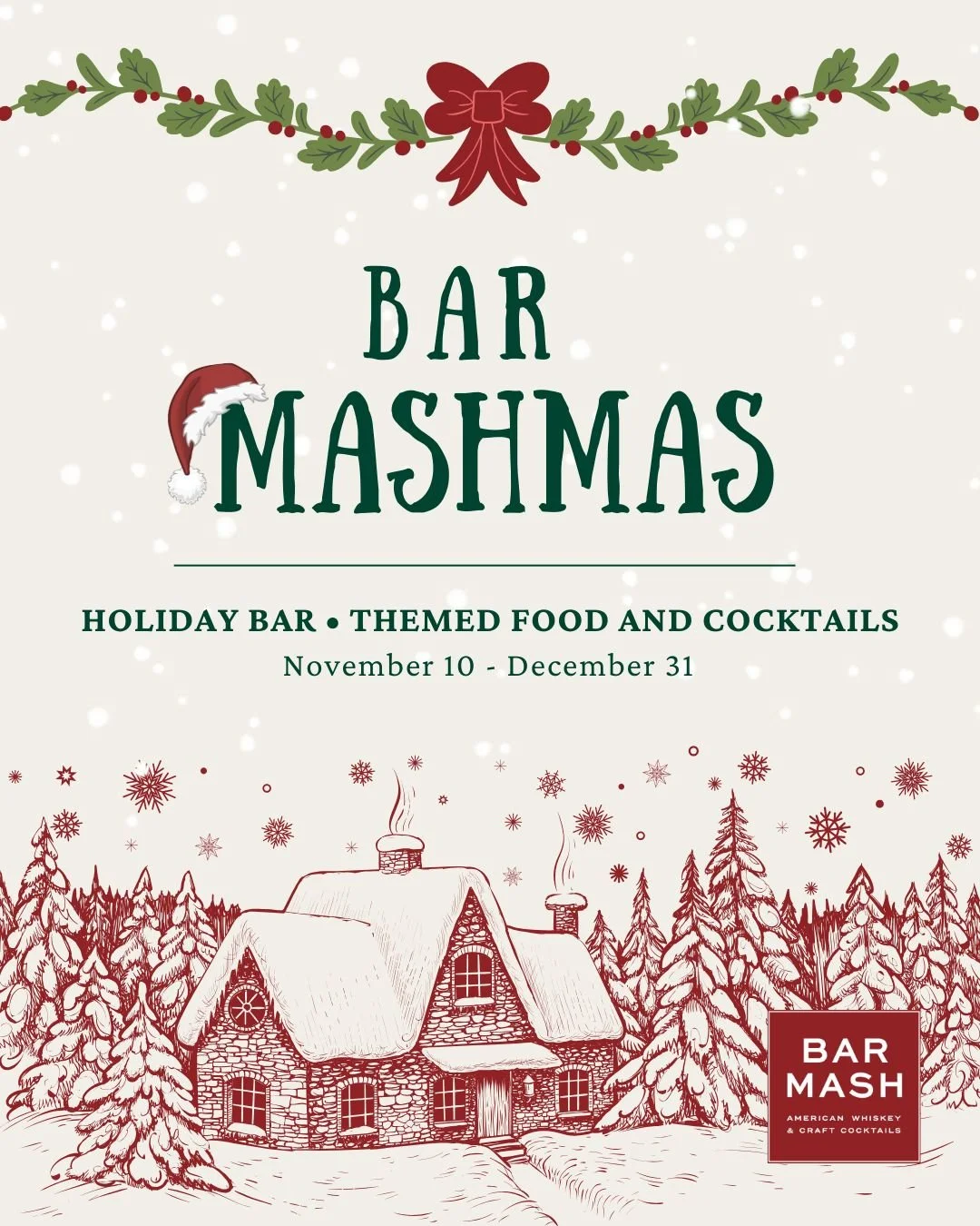 I&rsquo;m dreaming of a white&hellip; 𝘔𝘢𝘴𝘩𝘮𝘢𝘴 ❄️☃️🎄 Your favorite holiday bar is back early this year &ndash; complete with over-the-top d&eacute;cor, festive cocktails, and all the Christmas cheer. It all kicks off Monday!

#BarMashmas #chri