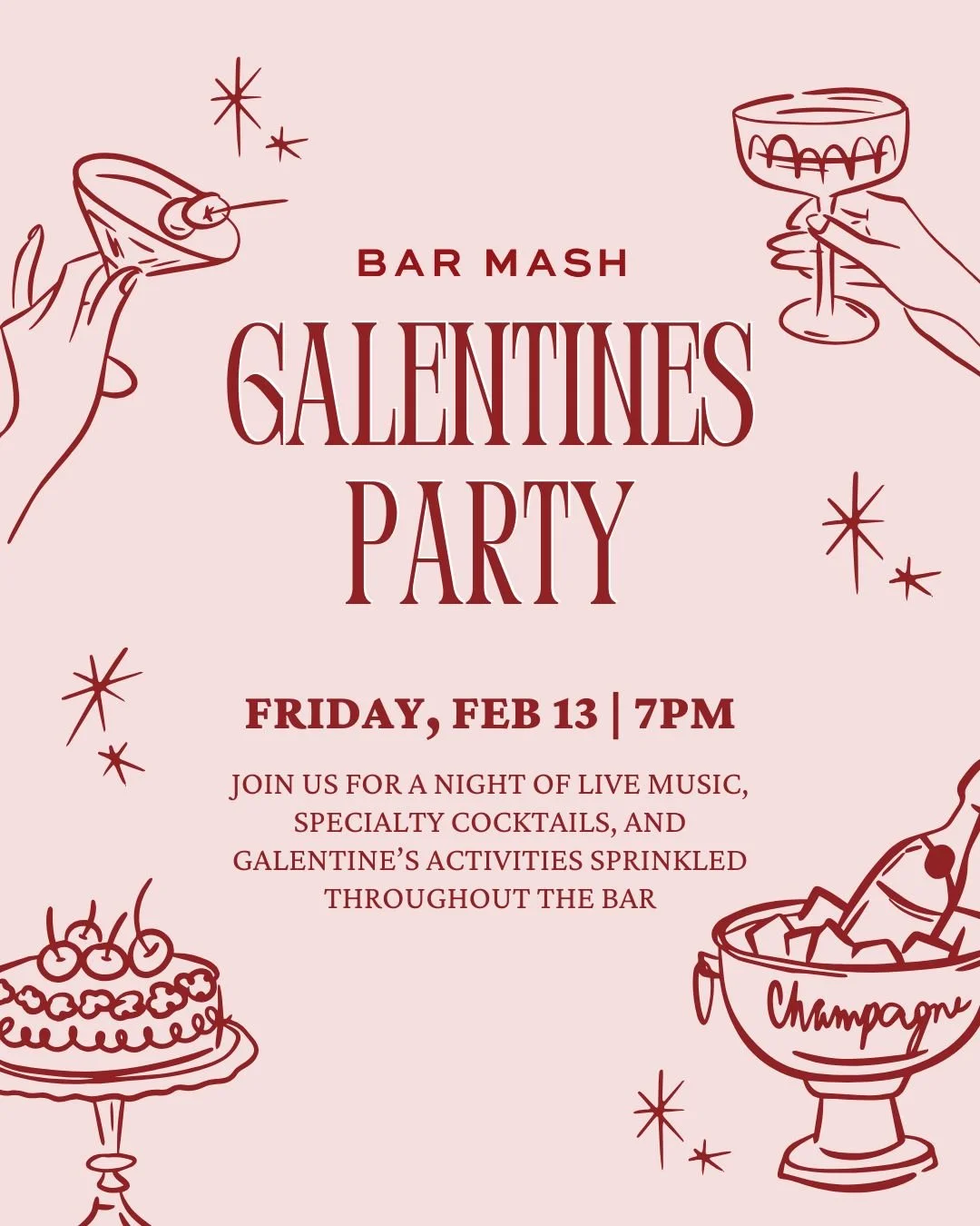Galentine&rsquo;s plans = officially handled 💘

Join us Friday, February 13 for live music from Justin Vreeland, specialty cocktails, and fun activities set up throughout the bar &mdash; grab your girls and make a night of it.

Looking for Thursday 