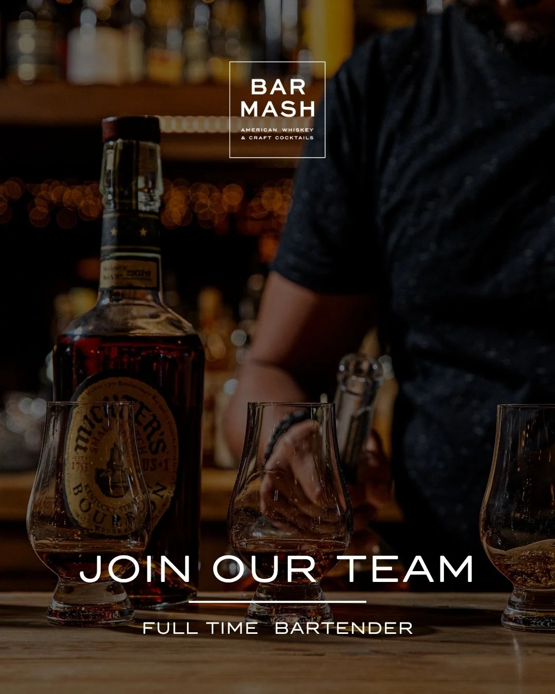 Bar Mash is looking for a full time bartender. 🥃

If you're passionate about craft cocktails, genuine hospitality, and creating a great experience for every guest, we&rsquo;d love to hear from you.

What this role offers:
- Opportunities for growth,