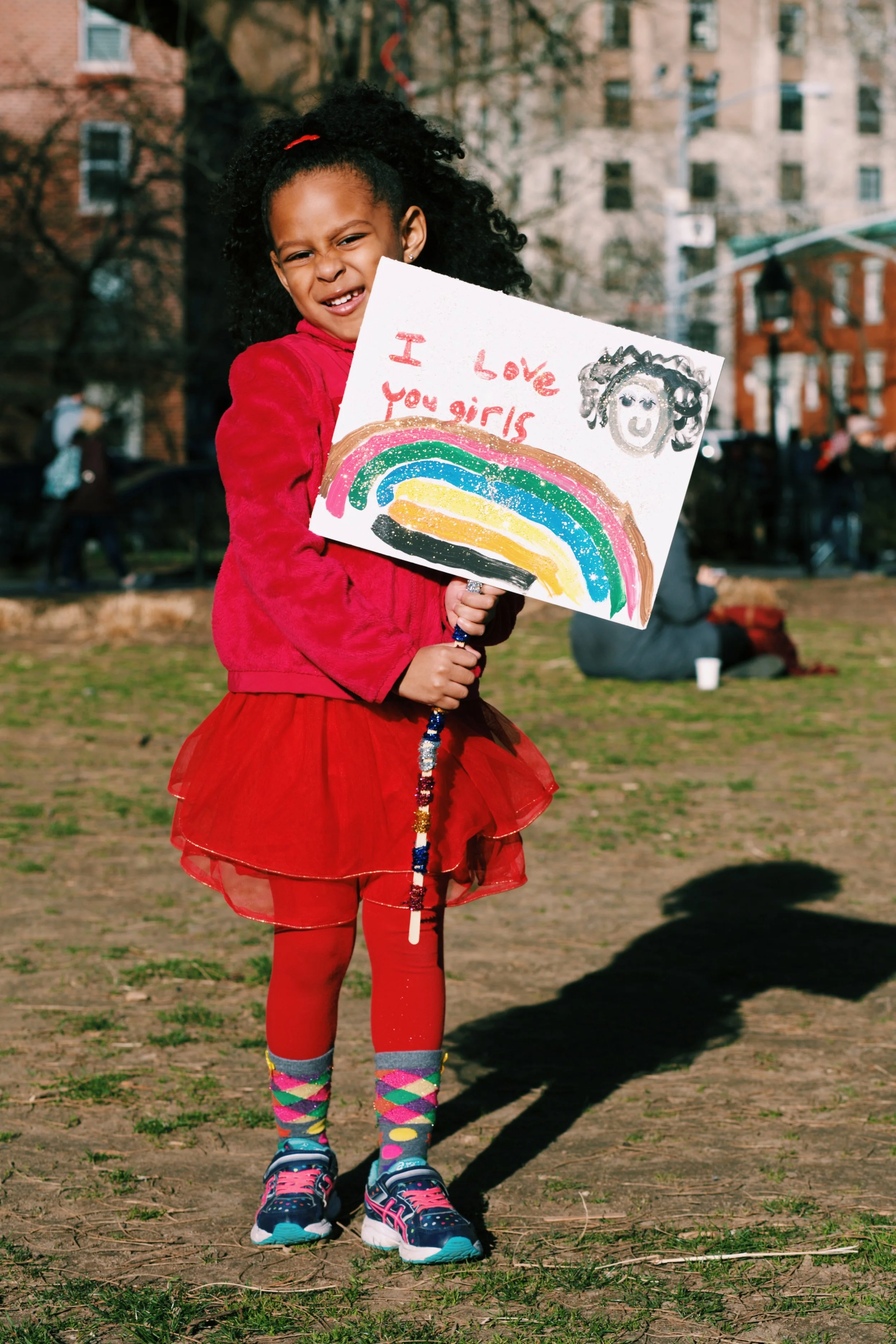 Best sign of the day: "I love you girls." 