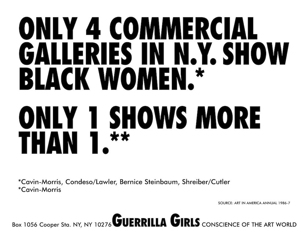 6. Guerrilla Girls 1986 Only 4 Commercial Galleries in NY Show Black Women.jpg