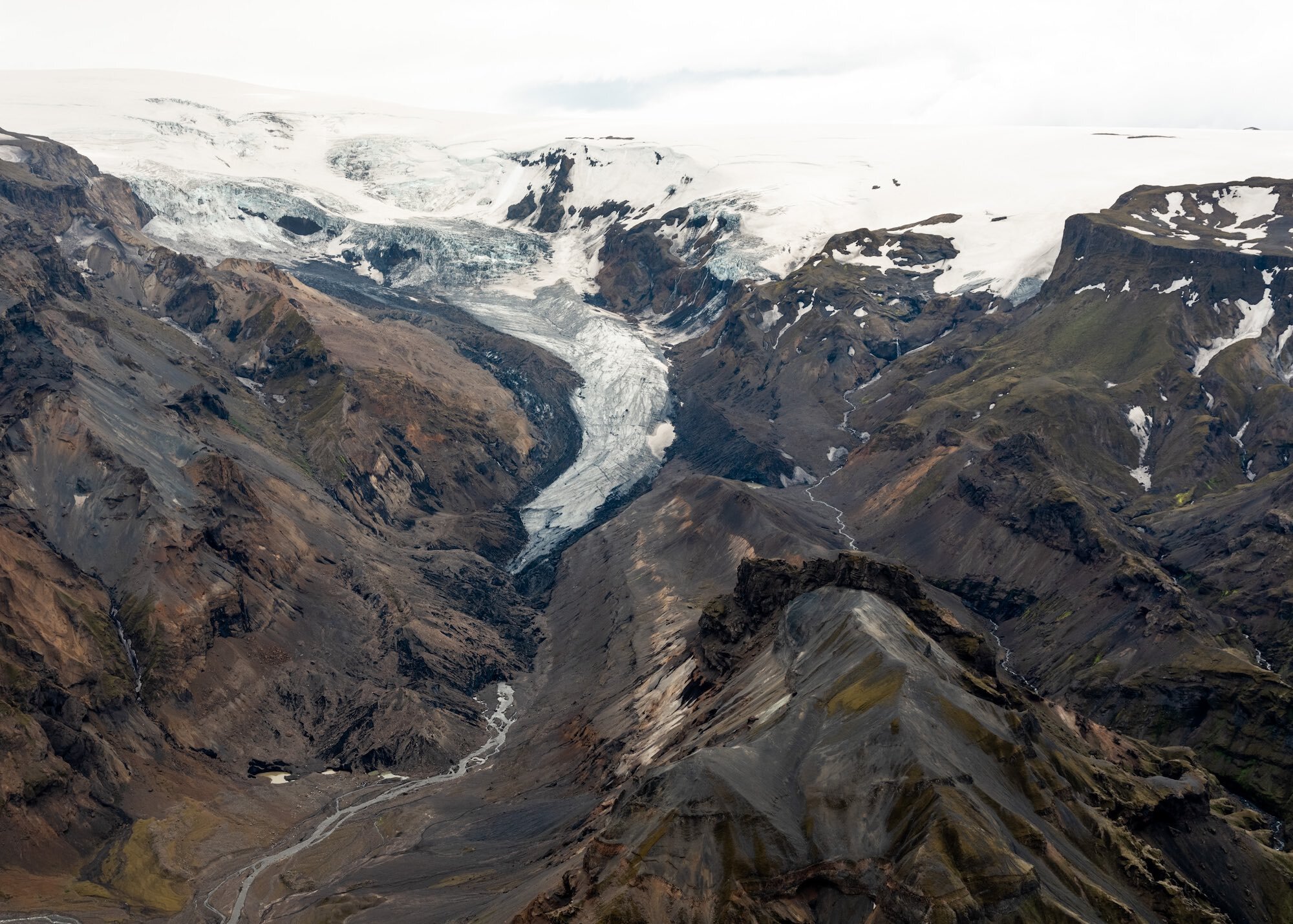   Tungnakvíslarjökull glacier in 1999 (top) and 2019 (bottom), by Olafur Eliasson  