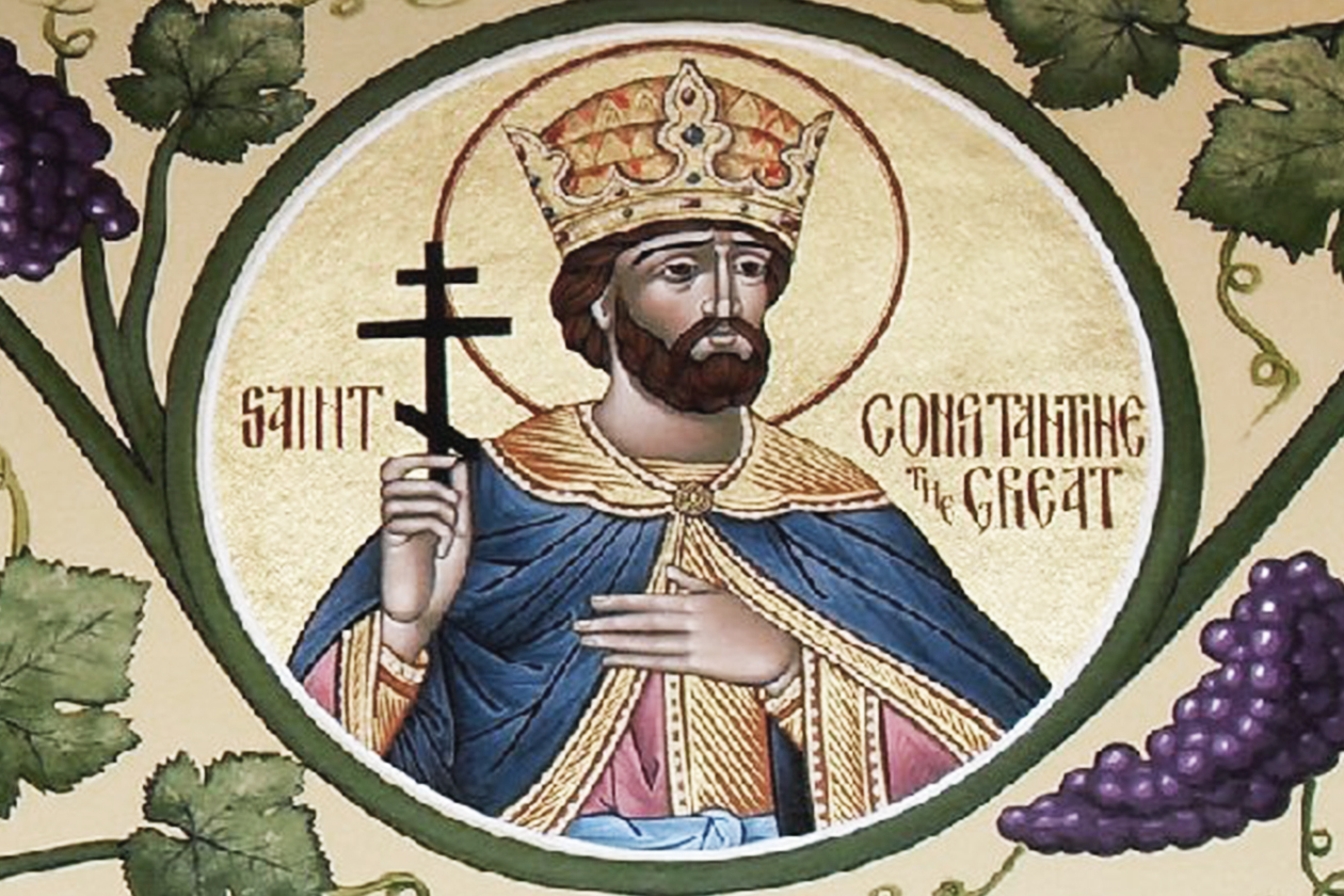 Portrait of Emperor Constantine. The first Roman ruler to establish Christianity as the state religion.