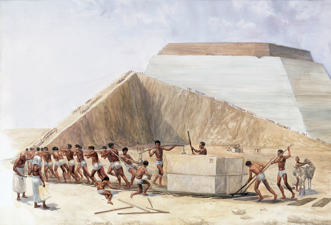 Ancient monuments were often the visions of rulers and their "master builders". What we would call drawings today, did not exist in the time of the ancients. The masterpieces they left behind are the result of trail and error. Architects in these days were infact builders and coordinators of skilled tradesmen.