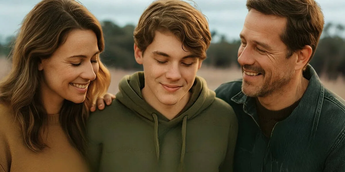 Pojke med två vuxna