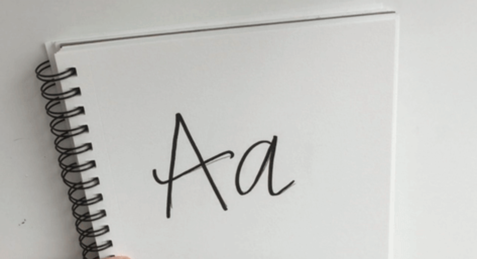 2. Once you have your basic letter form, you can go back over it in ink (here I'm using a Sharpie!)