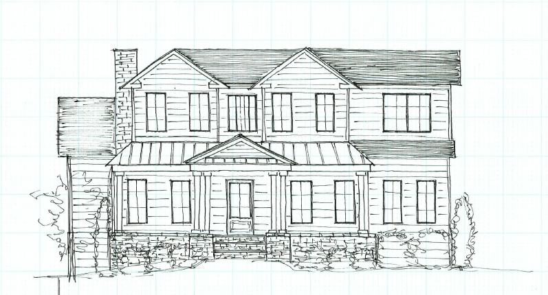 Front Facade Elevation Sketch