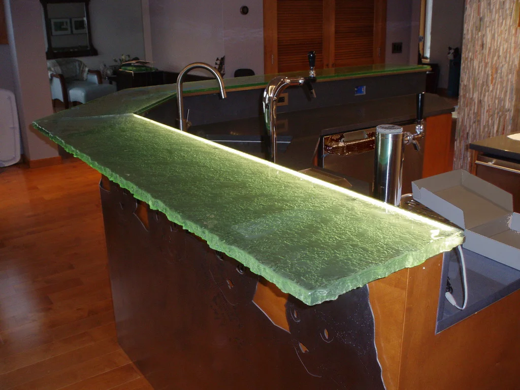 Fusion Glass Bar Top with LED Lighting