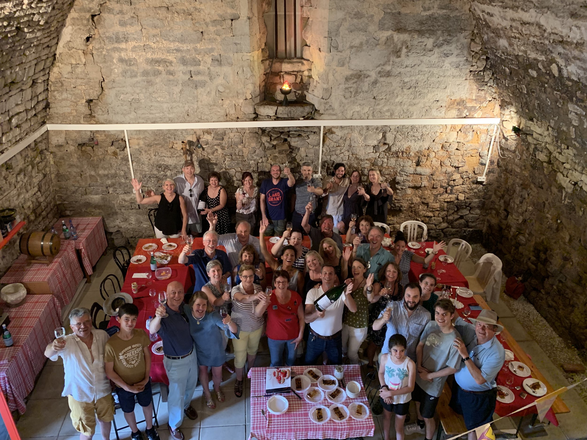  Enjoying a casse-croute in a 15th century chapel at the home of Sebastien’s mother in Alise Ste. Reine. One of the most memorable events of the séjour! 