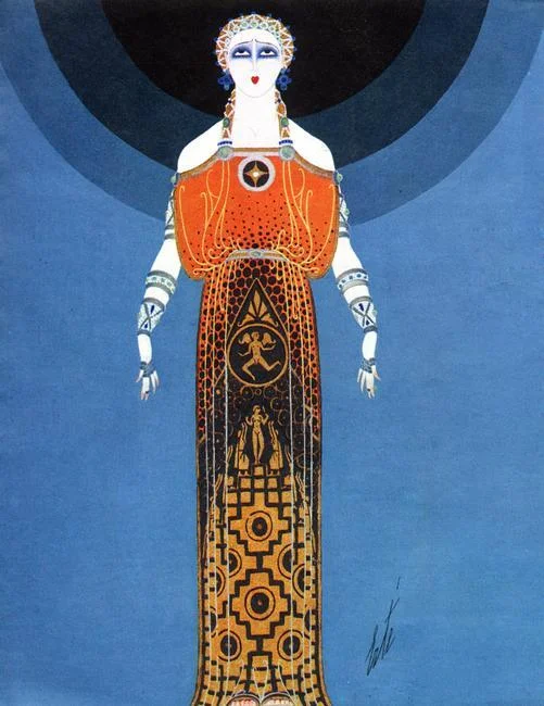 Fashion design by Erte, 1930s. Erte was the pseudonym of the Russian-born French artist and designer Romain de Tirtoff (1892-1990). He is most noted for his art deco fashion designs. Rights information: Cleared for Editorial Use Only. Please Contact Us For Any Other Clearance Rights Photo Credit: HIP / Art Resource, NY Image Reference: AR998247