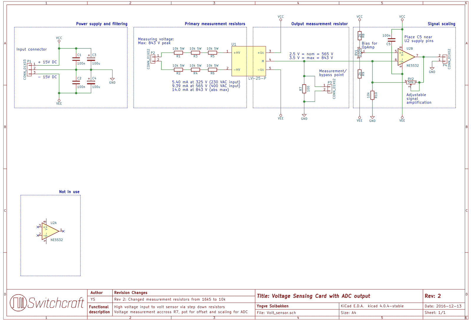 3: The LEM LV 25-P voltage transducer schematic.