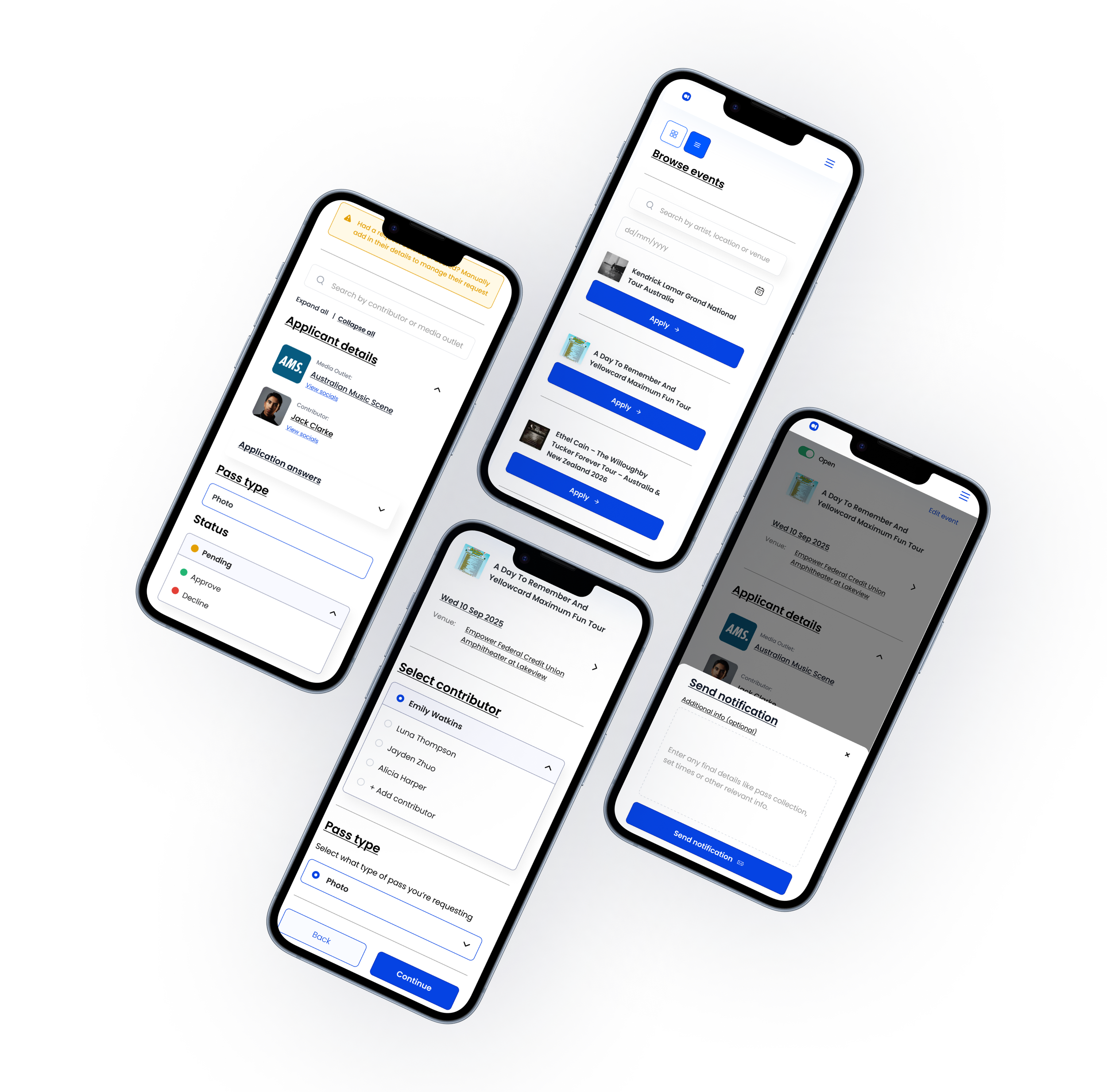 Media accreditation tool for events &amp; festivals