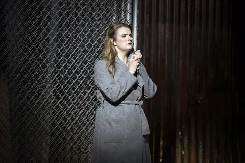 Soprano Elin Pritchard performing as Micaëla in Carmen at Welsh National Opera