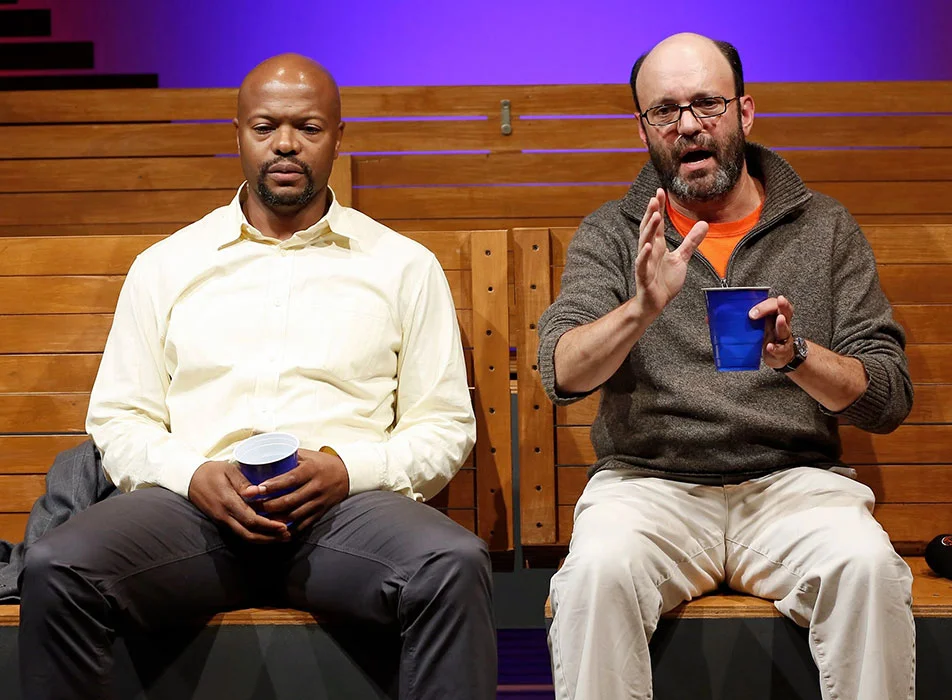 Cezar Williams and Geoffrey Cantor in SEC. 310, ROW D, SEATS 5 AND 6. Photo by Carol Rosegg. Summer Shorts 2014.