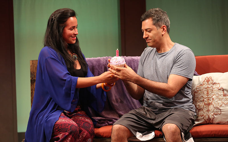 Carmen Zilles and Alfredo Narciso in UNSTUCK by Lucy Thurber, directed by Laura Savia, part of Summer Shorts 2015. Photo by Carol Rosegg.