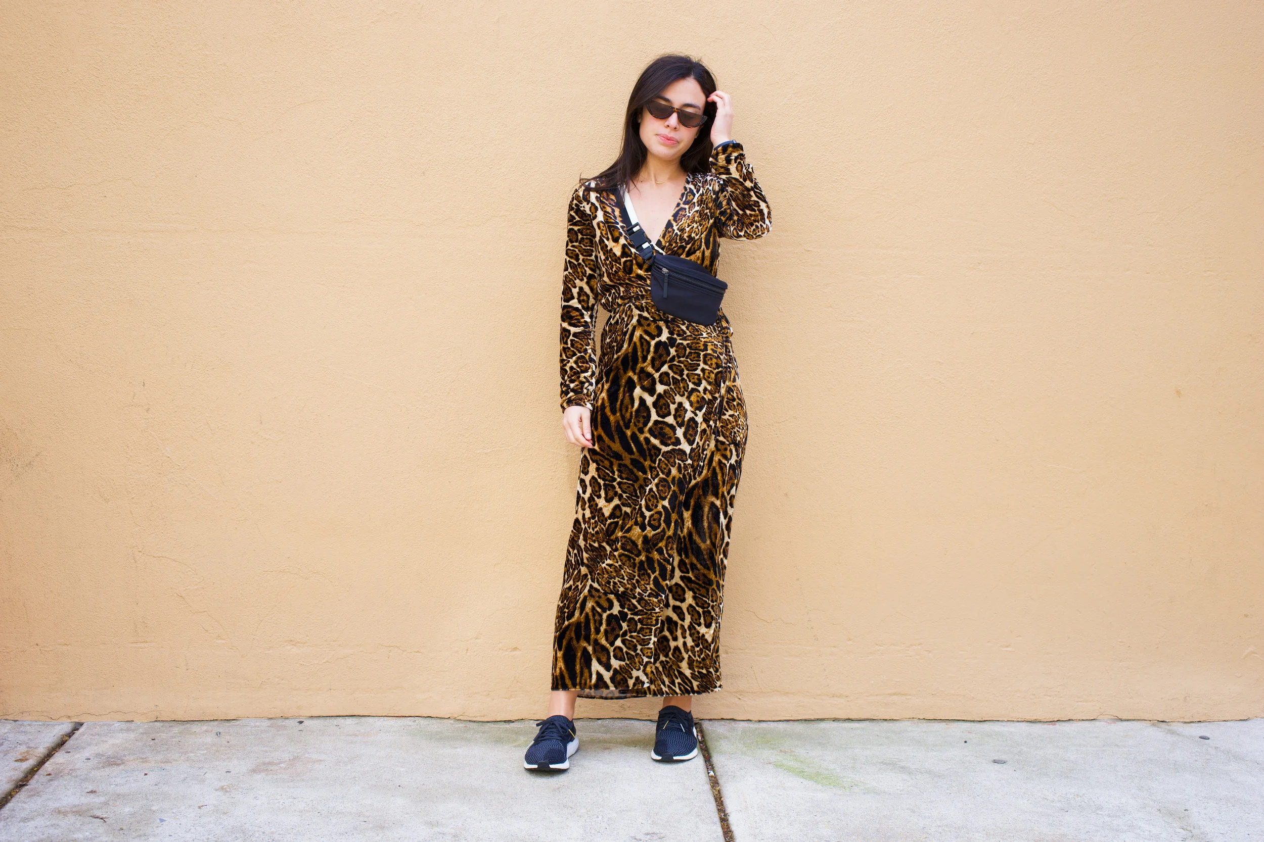 wayf leopard dress