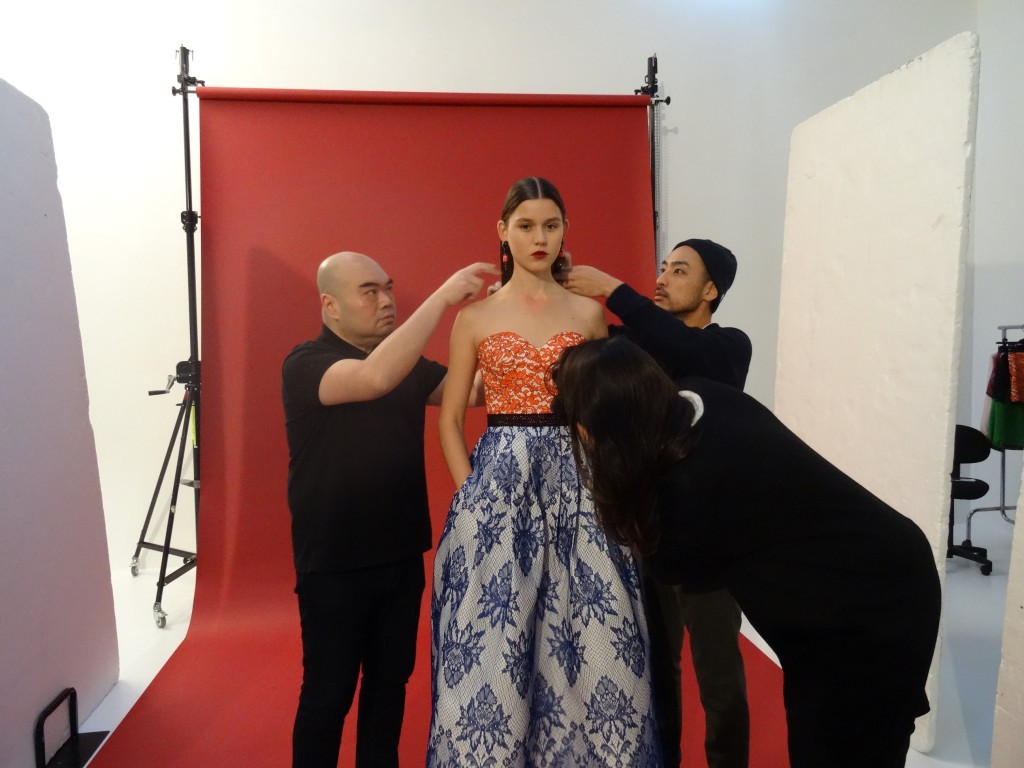 Andrew at the shoot for Andrew Gn Pre-Fall '16
