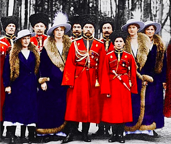 Tsar Nicholas II and his children (1916).