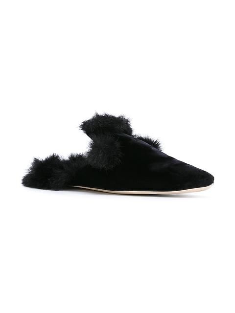 Contessa Fur Trim Slippers
