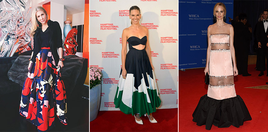 L-R: Carmen Busquets, Hilary Swank and Lauren Santo Domingo