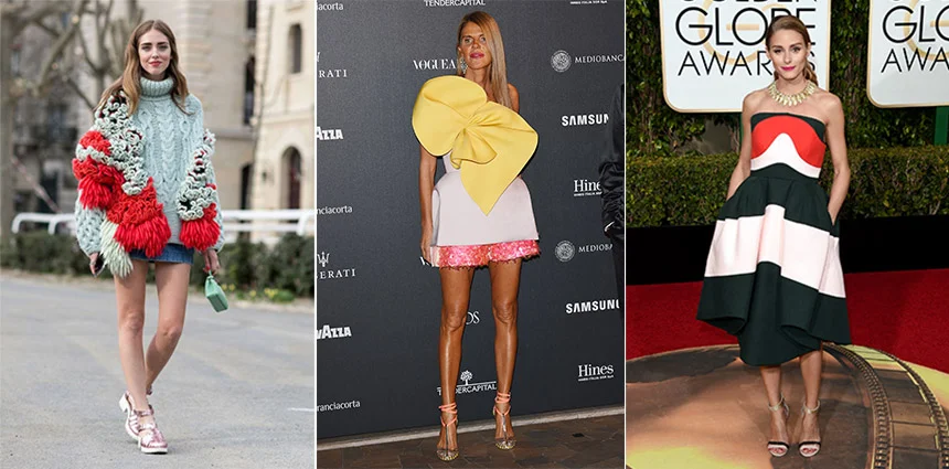 L-R: Chiara Ferragni, Anna Dello Russo and Olivia Palermo