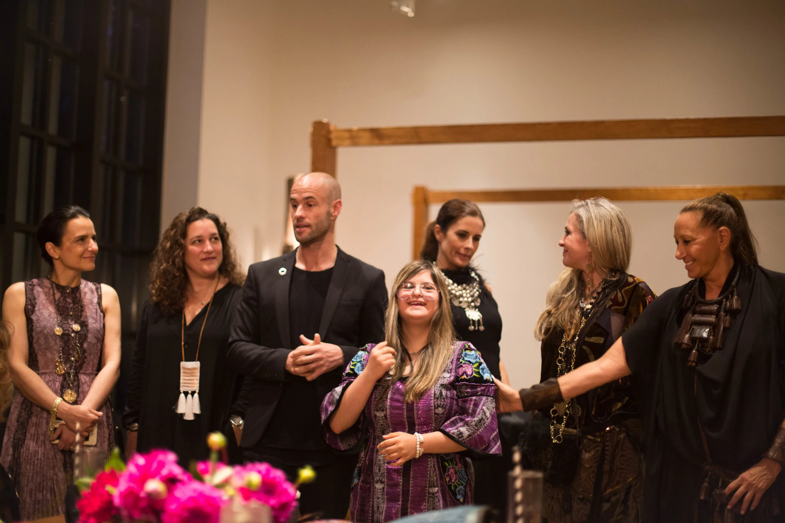 L-R: Marianne Hernandez, Celina de Sola, Cameron Saul, Isabella Springmuhl, Livia Firth, Carmen Busquets, Donna Karan / Photo: Charlie Johnson.