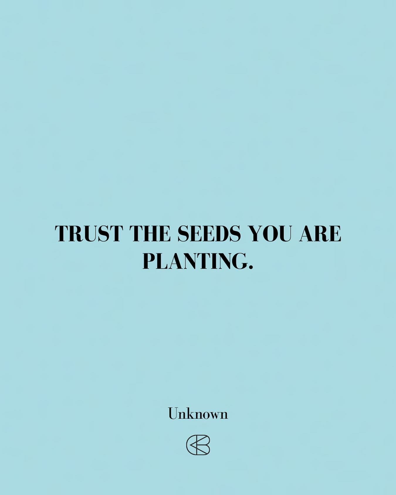 &ldquo;Trust the seeds you are planting.&rdquo;
- Unknown