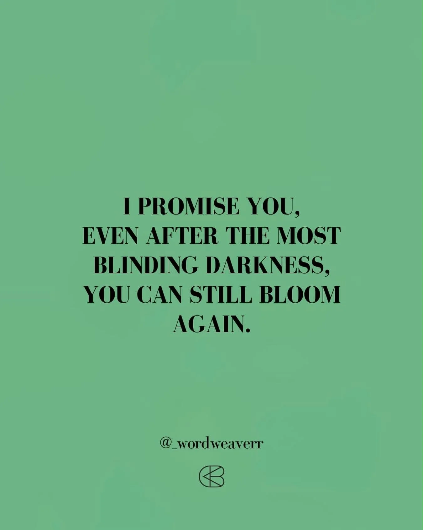 &ldquo;I promise you, even after the most blinding darkness, you can still bloom again.&rdquo;
@_wordweaverr