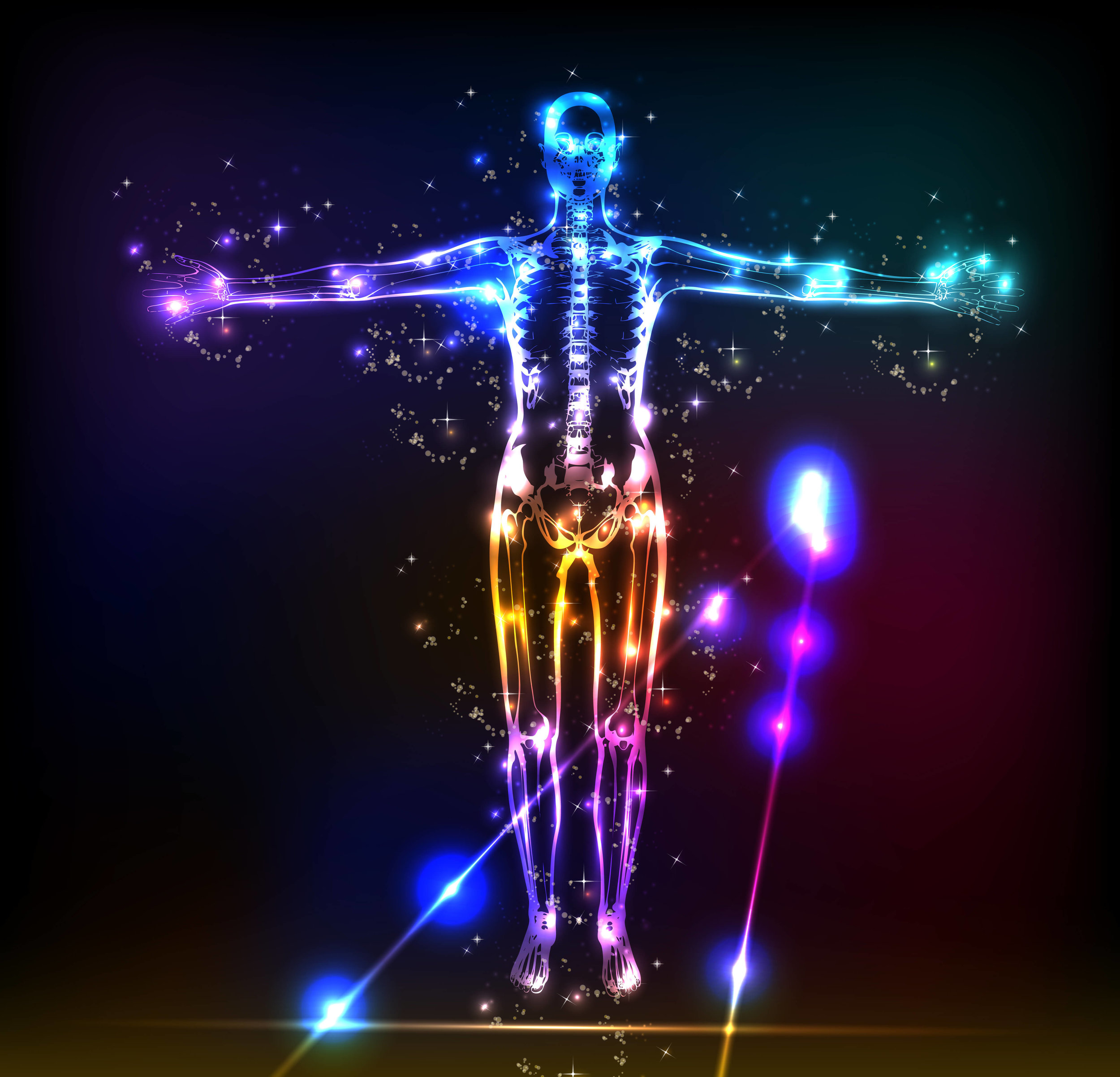 improve self esteem using body neon light skeleton