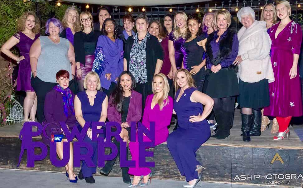 Power In Purple Women Raising Funds American Cancer Society Las Vegas Nevada