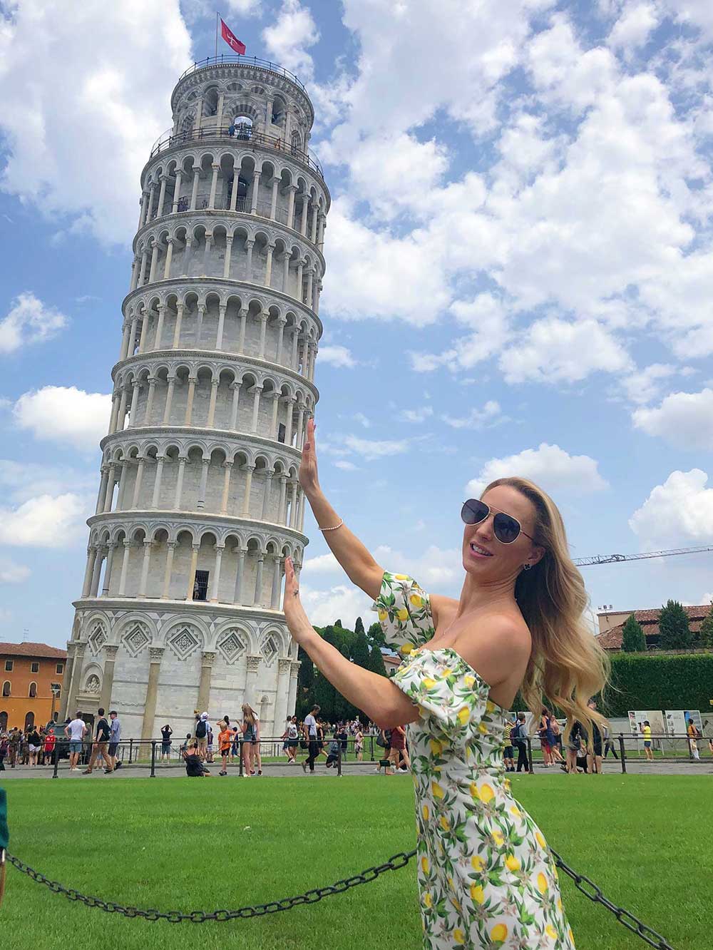 Leaning Tower Pisa Italy luxury travel blogger Eve Dawes 