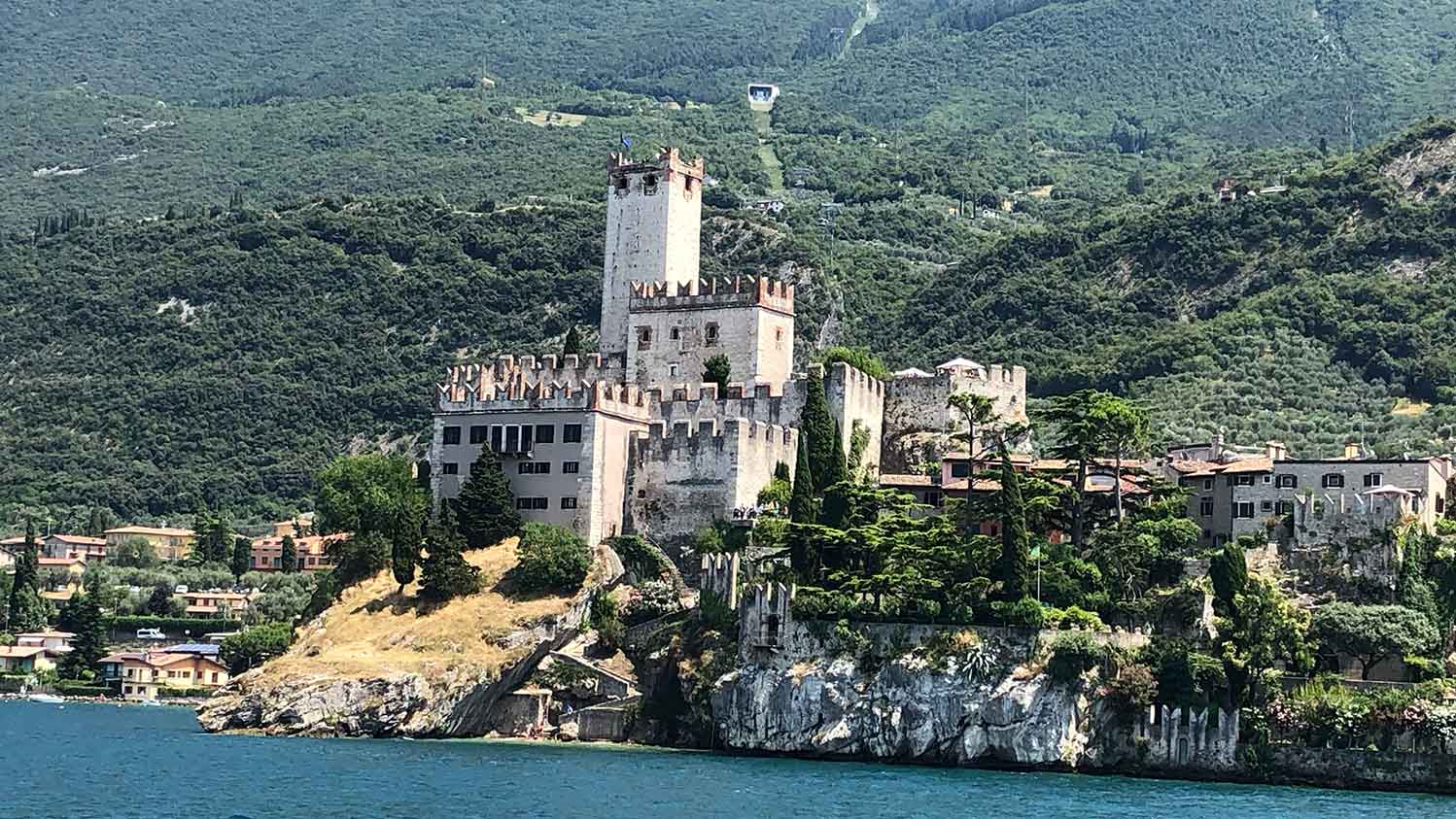 View Malcesine Lake Garda Italy from ferry