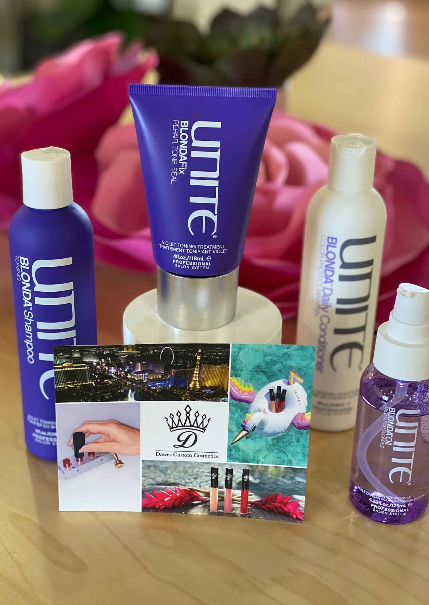 Unite Hair Care Dawes Custom Cosmetics lipsticks